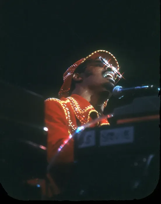 Framed Print : Stevie Wonder Performing in Red Hat Framed Print : Stevie Wonder Performing in Red Hat