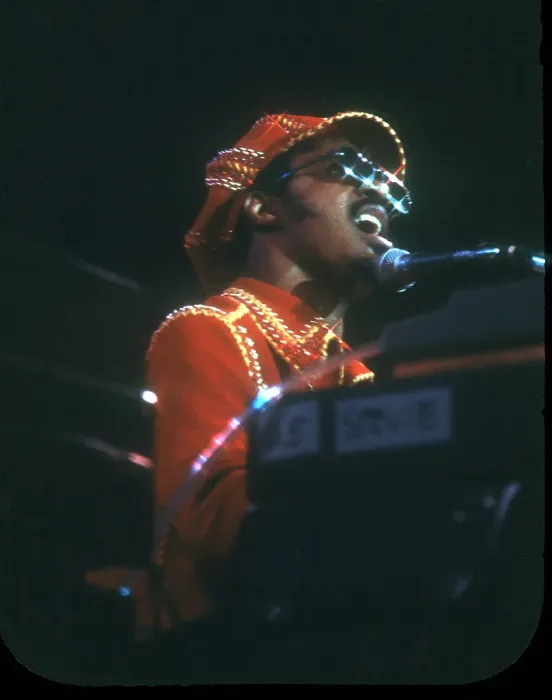 Framed Print : Stevie Wonder Performing in Red Hat Framed Print : Stevie Wonder Performing in Red Hat
