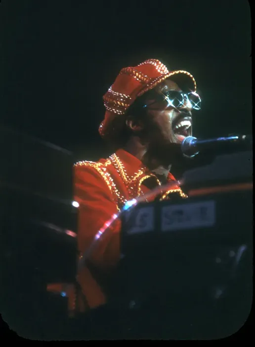 Framed Print : Stevie Wonder Performing in Red Hat Framed Print : Stevie Wonder Performing in Red Hat