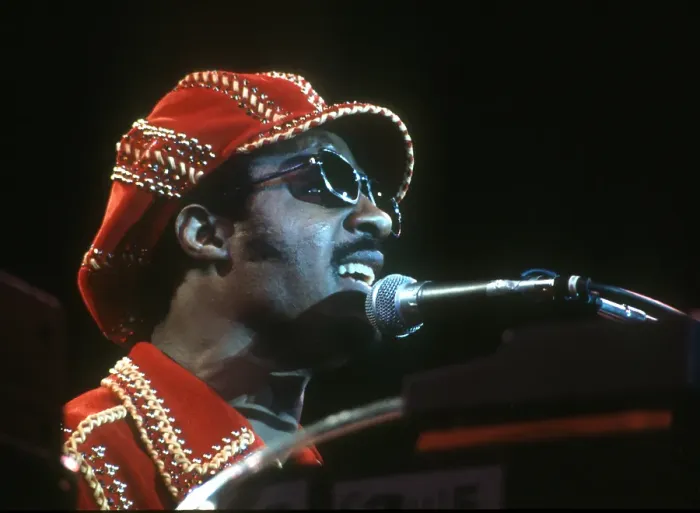Framed Print : Stevie Wonder Performing in Red Hat Framed Print : Stevie Wonder Performing in Red Hat