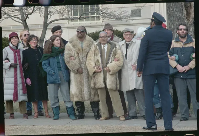 Framed Print : Stevie Wonder and Supporters Being Arrested at Embassy Framed Print : Stevie Wonder and Supporters Being Arrested at Embassy