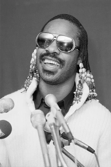 Framed Print : Stevie Wonder Talking at News Conference Framed Print : Stevie Wonder Talking at News Conference