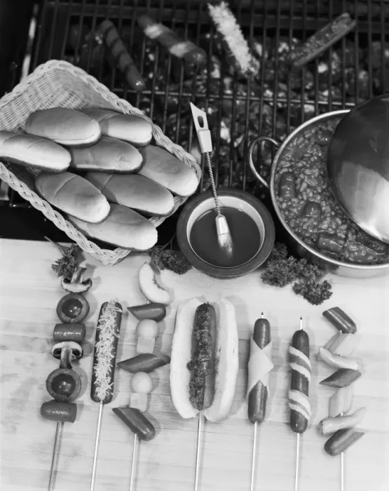 Framed Print : Stew with sausage skewers and basket of breads Framed Print : Stew with sausage skewers and basket of breads