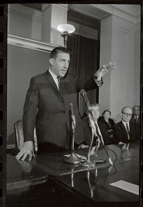 Framed Print : Stewart L. Udall Speaking at Microphones Framed Print : Stewart L. Udall Speaking at Microphones