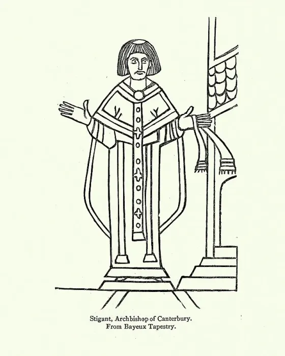 Framed Print : Stigand, Archbishop of Canterbury, wearing Chasuble