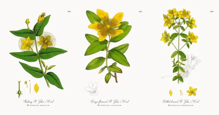 Framed Print : Stinking St. Johnas Wort, Hypericum hircinum, Victorian Botanical Illustration, 1863 Framed Print : Stinking St. Johnas Wort, Hypericum hircinum, Victorian Botanical Illustration, 1863