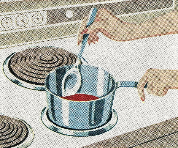 Stirring liquid on the stove
