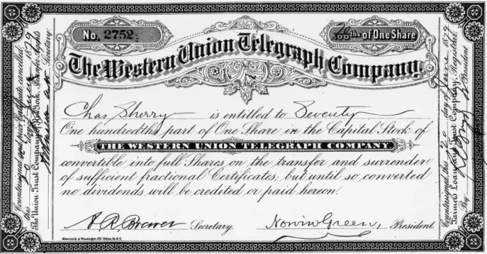 Framed Print : Stock Certificate