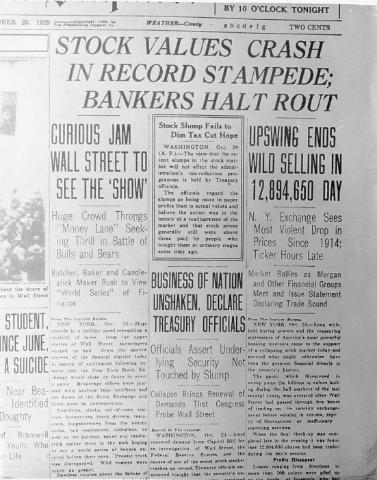Framed Print : Stock Crash Reported In Newspaper Framed Print : Stock Crash Reported In Newspaper