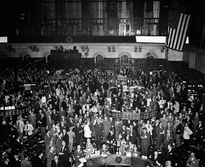 Framed Print : Stock Exchange Listening to Declaration of War Framed Print : Stock Exchange Listening to Declaration of War