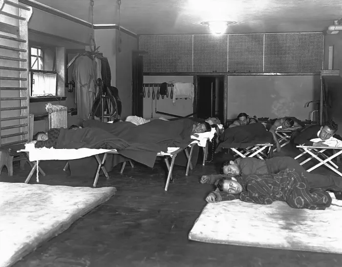 Framed Print : Stock Traders Sleeping after 1929 Crash Framed Print : Stock Traders Sleeping after 1929 Crash