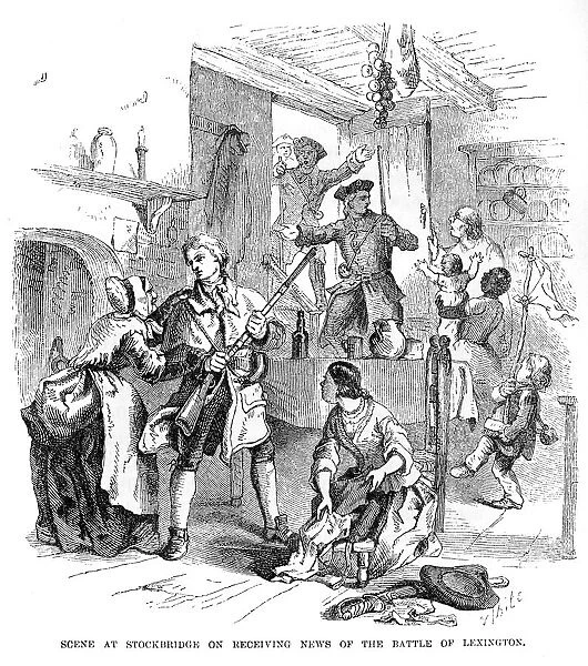 Stockbridge receiving news engraving 1859
