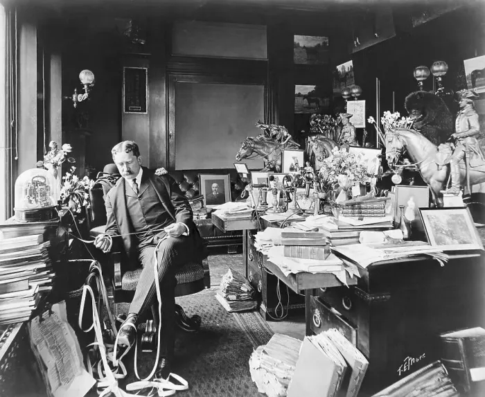 Framed Print : Stockbroker Examining Ticker Tape Framed Print : Stockbroker Examining Ticker Tape