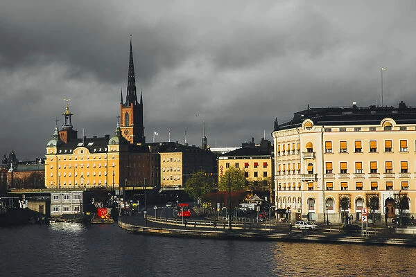 Stockholm skyline with Riddarholms church in the center, Sweden