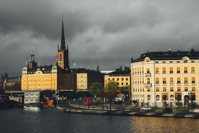 Framed Print : Stockholm skyline with Riddarholms church in the center, Sweden Framed Print : Stockholm skyline with Riddarholms church in the center, Sweden