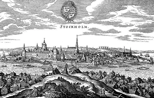 Stockholm, Sweden, 17th century, Historical, digitally restored reproduction of a 19th century original