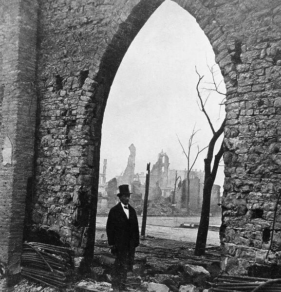 Stone Arch of Church After Chicago Fire, 1871