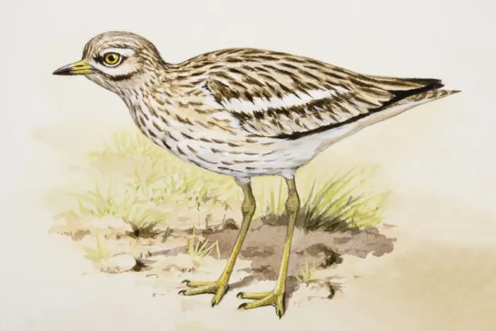 Framed Print : Stone curlew (Burhinus oedicnemus), standing, side view Framed Print : Stone curlew (Burhinus oedicnemus), standing, side view