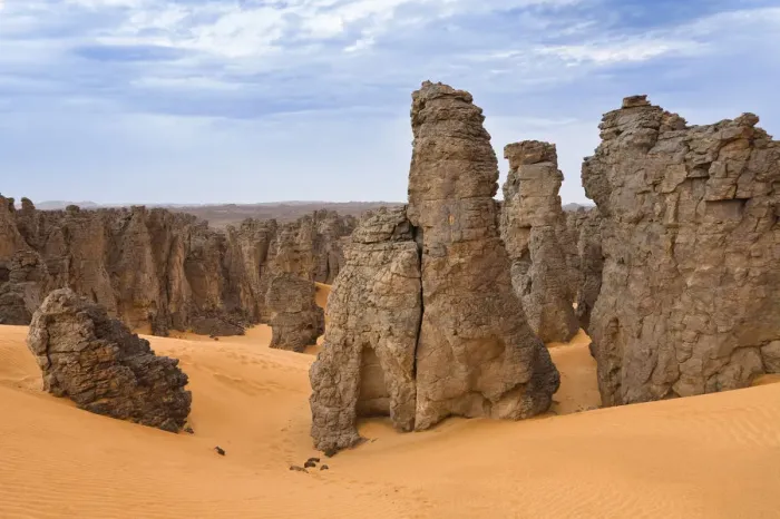 Framed Print : Stone desert, Tassili Maridet, Libyan Desert, Libya, Sahara, North Africa, Africa