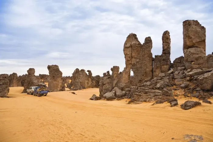 Framed Print : Stone desert, Tassili Maridet, Libyan Desert, Libya, Sahara, North Africa, Africa