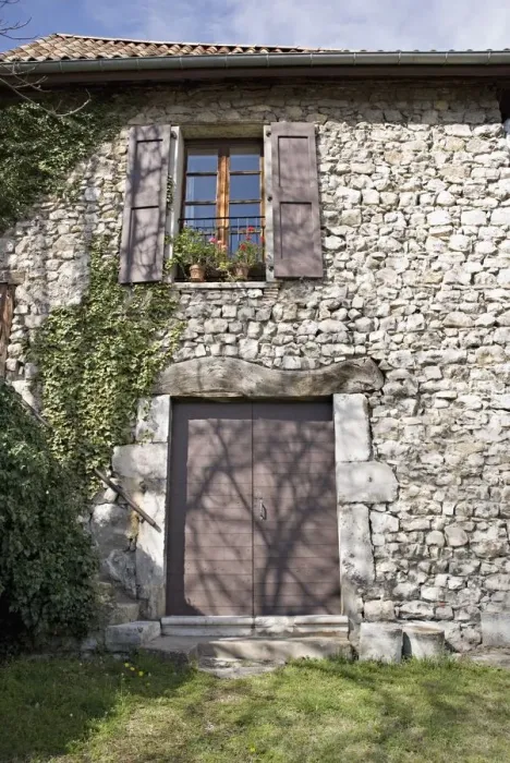 Framed Print : Stone Facade Of An Old European House Framed Print : Stone Facade Of An Old European House
