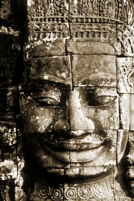 Framed Print : Stone face at Bayon Framed Print : Stone face at Bayon