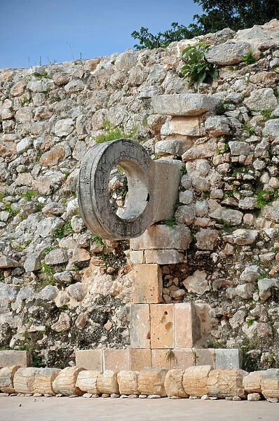 Stone Goal Ring in Ancient Mayan Ball Court, Uxmal