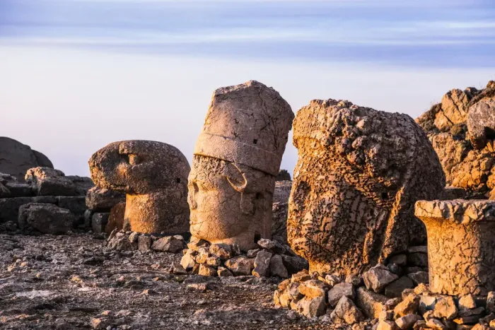 Framed Print : Stone heads at nemrut dagi, Turkey