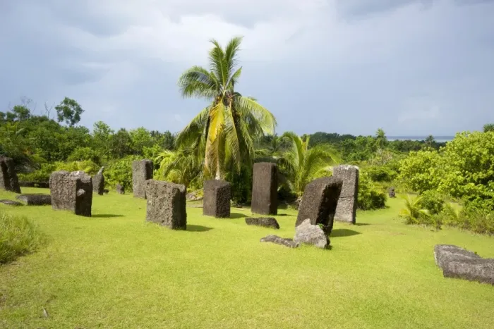 Framed Print : Stone monoliths from 161 AD, Babeldaob, Palau Framed Print : Stone monoliths from 161 AD, Babeldaob, Palau