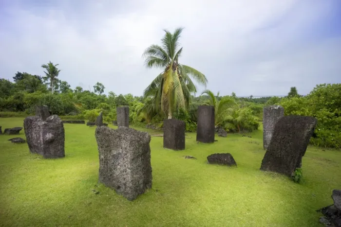 Framed Print : Stone monoliths from 161 AD, Babeldaob, Palau Framed Print : Stone monoliths from 161 AD, Babeldaob, Palau