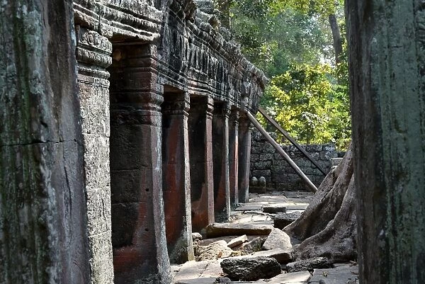 Stone ruins of Banteay Kdei temple Angkor Cambodia