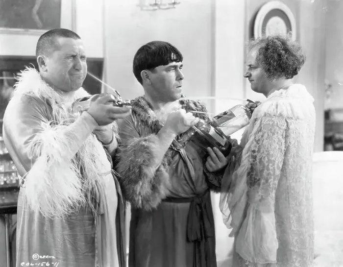 Framed Print : The Three Stooges Spraying Water Framed Print : The Three Stooges Spraying Water