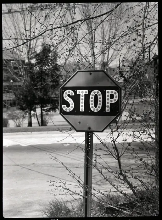 Framed Print : Stop Sign. View of a stop sign along the side of the street. Undated photograph. BPA2#3830 Framed Print : Stop Sign. View of a stop sign along the side of the street. Undated photograph. BPA2#3830