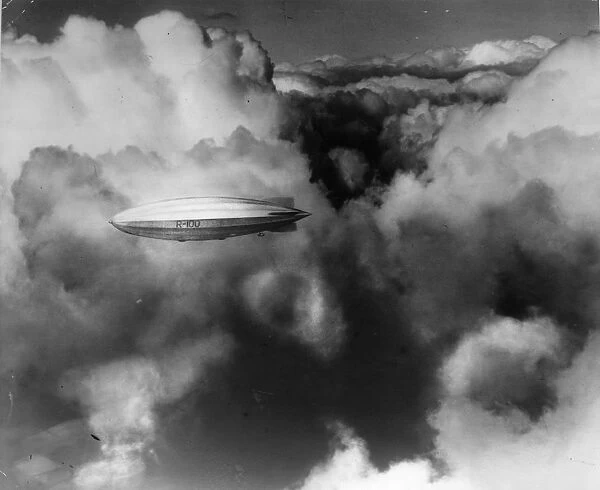 Storm Clouds. 1929: The British airship R-100 flies through a thick layer of cloud