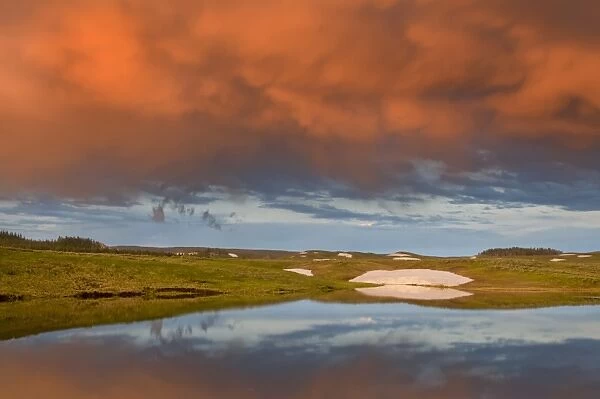 Storm clouds over Alum Creek in Yellowstone