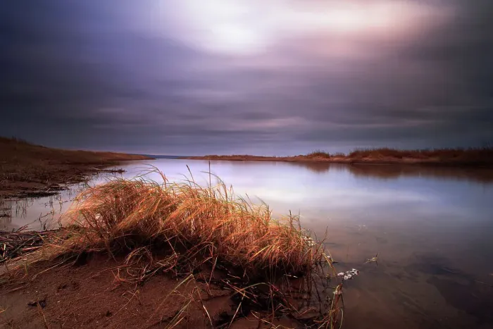 Framed Print : Storm clouds over pond, Tentsmuir sands Framed Print : Storm clouds over pond, Tentsmuir sands