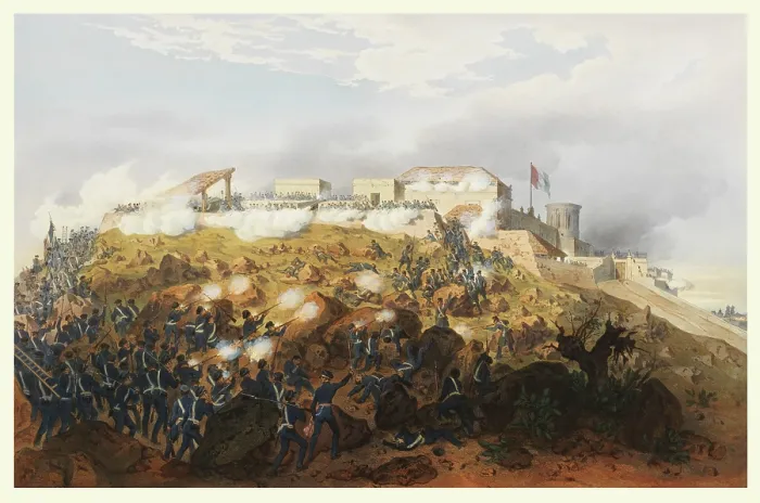 Framed Print : Storming of Chapultepec - Pillows attack Framed Print : Storming of Chapultepec - Pillows attack