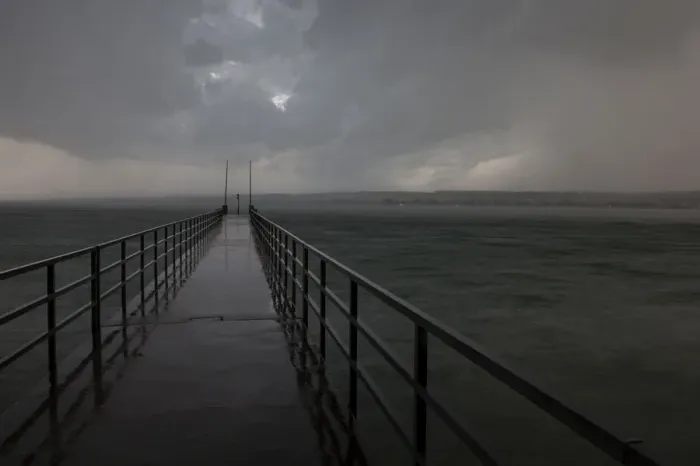 Framed Print : Stormy sky with rain over Lake Constance near Konstanz, Baden-Wuerttemberg, Germany, Europe Framed Print : Stormy sky with rain over Lake Constance near Konstanz, Baden-Wuerttemberg, Germany, Europe