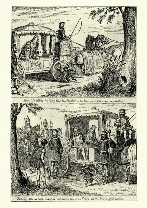 Framed Print : Story of Puss in Boots, illustrated by George Cruikshank Framed Print : Story of Puss in Boots, illustrated by George Cruikshank