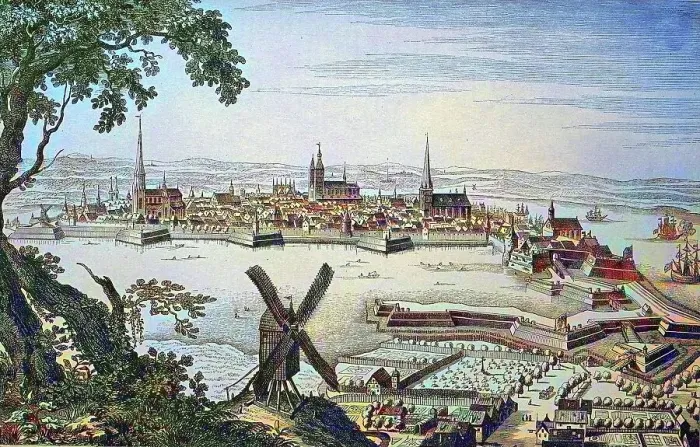 Framed Print : Stralsund during the 30 Years War, Mecklenburg-Western Pomerania, Germany, historical wood engraving, ca. 1880, digitally restored reproduction of a 19th century original, exact original date not known, coloured Framed Print : Stralsund during the 30 Years War, Mecklenburg-Western Pomerania, Germany, historical wood engraving, ca. 1880, digitally restored reproduction of a 19th century original, exact original date not known, coloured