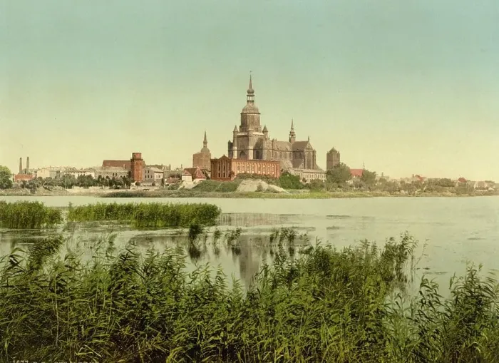 Framed Print : Stralsund in Mecklenburg-Western Pomerania, Germany, Historical, Photochrome print from the 1890s Framed Print : Stralsund in Mecklenburg-Western Pomerania, Germany, Historical, Photochrome print from the 1890s
