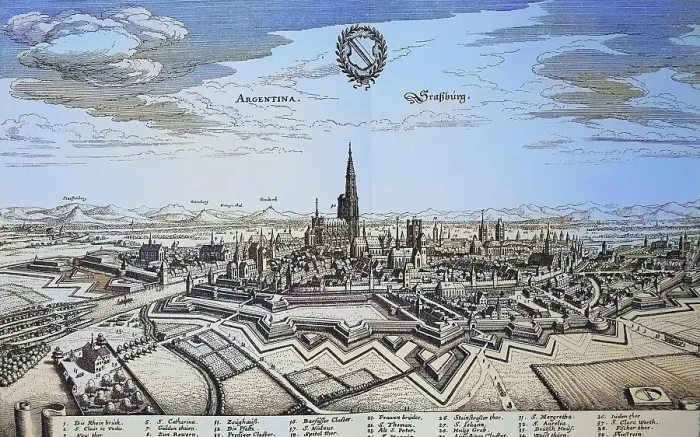 Framed Print : Strasbourg, France, after a chalcography by Matthaeus Merian, 1600, Historical, digitally restored reproduction from a 19th century original Framed Print : Strasbourg, France, after a chalcography by Matthaeus Merian, 1600, Historical, digitally restored reproduction from a 19th century original