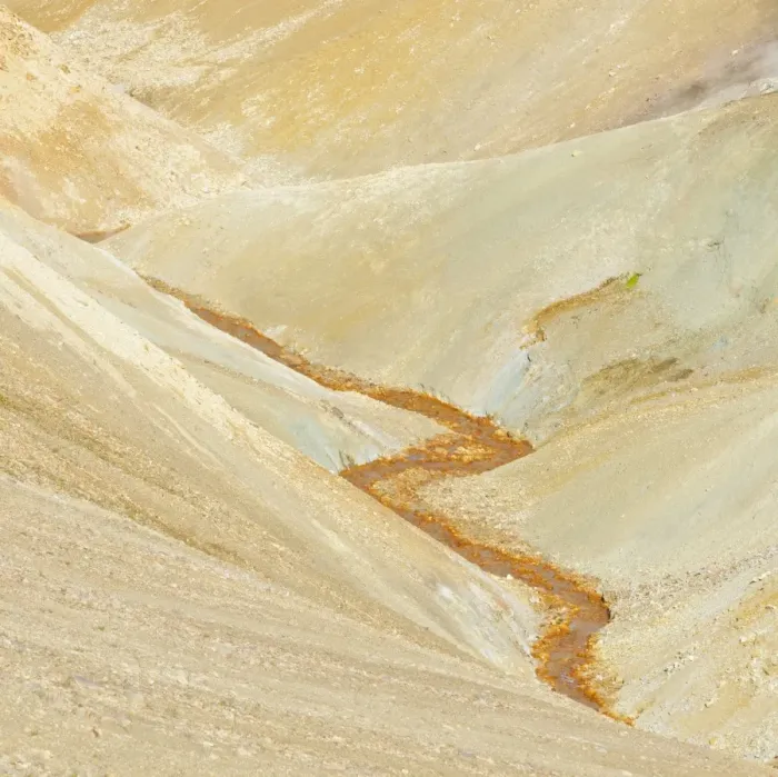 Framed Print : Stream bed coloured by iron oxide, Landmannalaugar, Southern Region, Iceland Framed Print : Stream bed coloured by iron oxide, Landmannalaugar, Southern Region, Iceland
