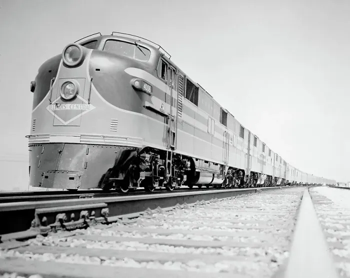 Framed Print : Streamliner Traveling Along the Illinois Central Line Framed Print : Streamliner Traveling Along the Illinois Central Line