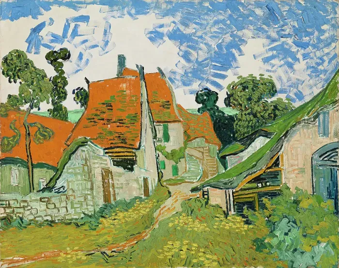 Framed Print : Street In Auvers-Sur-Oise; Village Street; Road At Auvers Framed Print : Street In Auvers-Sur-Oise; Village Street; Road At Auvers