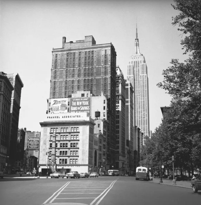 Framed Print : Street and buildings in New York, USA, (B&W) Framed Print : Street and buildings in New York, USA, (B&W)