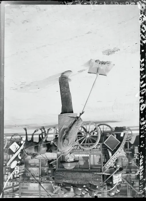 Framed Print : Street Cleaner Scraping Up Horse Offals Framed Print : Street Cleaner Scraping Up Horse Offals
