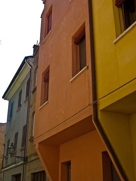 Street with colourful buildings, Ferrara