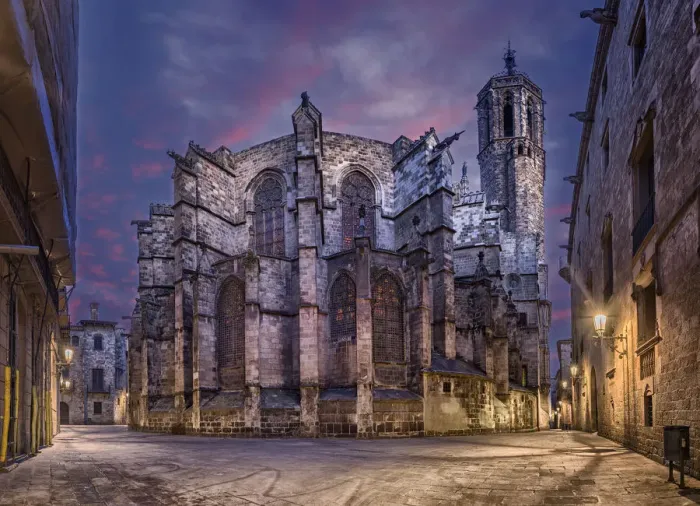 Framed Print : Street of the Gothic Quarter, where stands the bell tower of the Cathedral of Barcelona Framed Print : Street of the Gothic Quarter, where stands the bell tower of the Cathedral of Barcelona