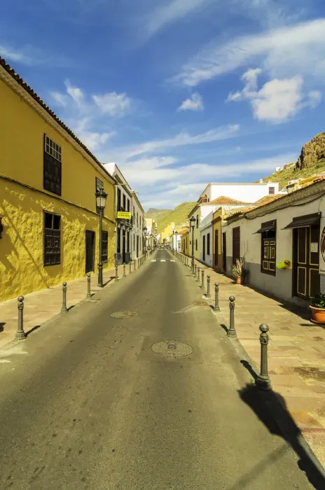 Framed Print : Street with historic buildings, San Sebastian de la Gomera, Tenerife, Canary Islands, Spain